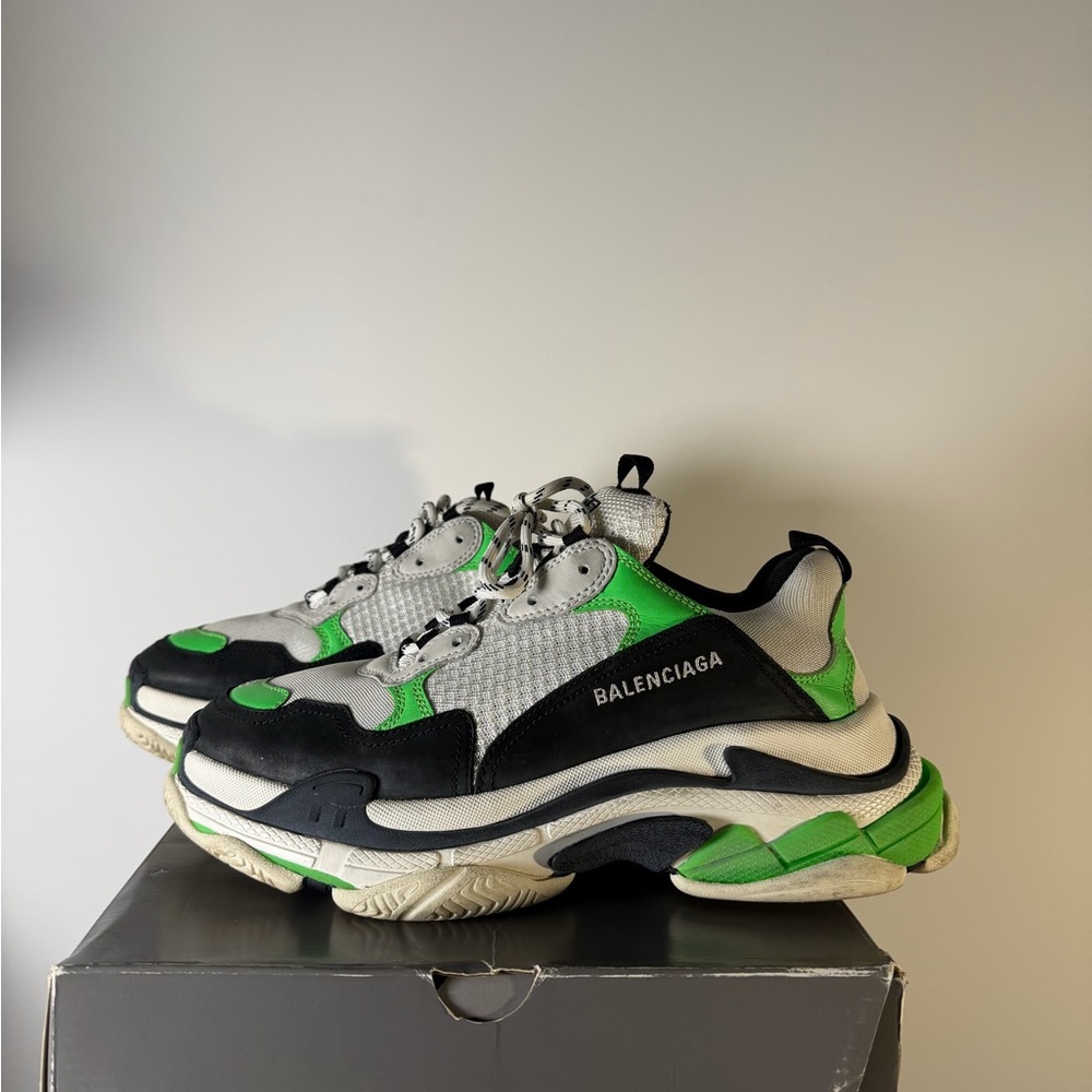 Balenciaga Triple S Sneakers - Green, Black, and White